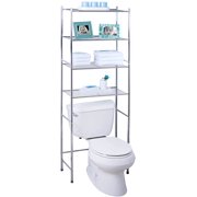 DecorX BTH-05281 4-Tier Metal Bathroom Shelf Space Saver, 24.02 x 11.02 x 67.72, Chrome