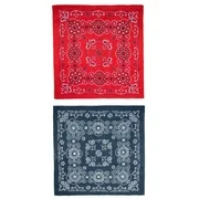 Extra Large 27 Inch Cotton Bandanas Red and Navy (Pack of 2)