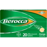 Berocca Energy Vitamin Supplement Effervescent Tablets, Orange, 20 Ct