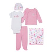 Garanimals Newborn Baby Girl Clothes Baby Shower Gift Set, 5-Piece, Preemie-6/9 Months