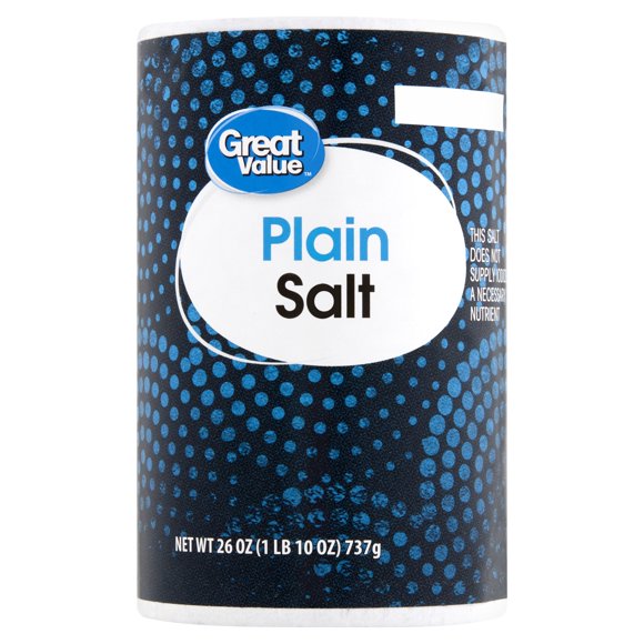 Great Value Plain Salt, 26 oz