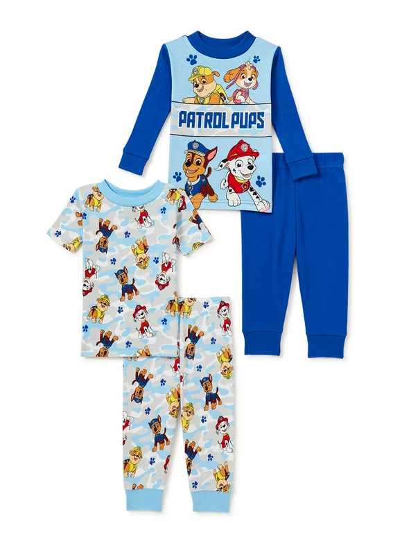 Paw Patrol Baby and Toddler Boy Pajamas, 4-Piece, Sizes 12M-5T