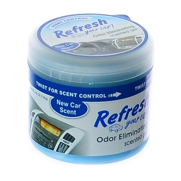 Refresh Scented Gel Can's 4.5 oz Car, Home & Office Air Freshener, New Car