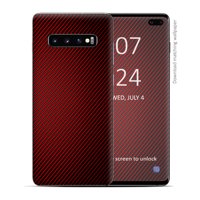 Skin Decal Vinyl Wrap for Samsung Galaxy S10 Plus - decal stickers skins cover - red black carbon fiber weave graphite 3d