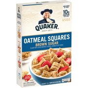Quaker Oatmeal Squares Breakfast Cereal, Brown Sugar, 21 oz Box