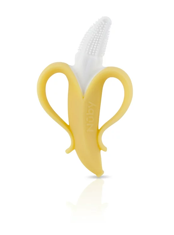 Nuby NanaNubs Yellow Banana Massaging Toothbrush for Baby, Unisex