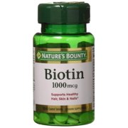 nature's bounty biotin supplement, supports healthy hair, skin, and nails, 1000mcg, 100 tablets