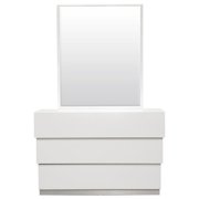 Best Master Florence 2-Piece Poplar Wood Bedroom Dresser and Mirror Set in White
