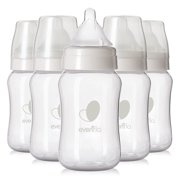 Everillo Feeding Balance + Wide Neck BPA-Free Plastic Baby Bottles