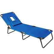 Costway Folding Chaise Lounge Chair Adjustable Outdoor Patio Beach Camping Recliner