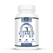 Nuvanna Vitamin K2 + D3 Capsules - Bone & Heart Health Formula with Bioperine - Maximum Absorption, Immune, & Muscle Support - Fast-Acting, Non-GMO & Gluten-Free Supplement - 60 Capsules - 1 Bottle