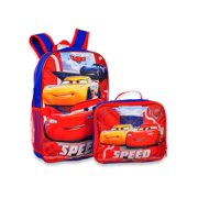 Group Ruz Cars Jackson & Lightning McQueen 16" Backpack W/ Detachable Lunch Box