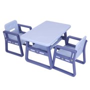 Kids Table and Chairs Set - Toddler Activity Chair Best for Toddlers Lego, Reading, Train, Art Play-Room (2 Childrens Seats with 1 Tables Sets) Little Kid Children Furniture Accessories purple