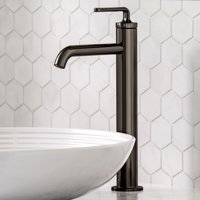 Ramus Single Handle Vessel Bathroom Sink Faucet with Pop-Up Drain in Gunmetal