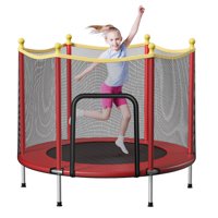54 Inch Kids Toddler Trampoline with Mesh Enclosure,Child Fitness Exercise Jumping Round Trampoline Bed for Outdoor Indoor