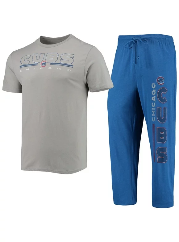 Men's Concepts Sport Royal/Gray Chicago Cubs Meter T-Shirt and Pants Sleep Set
