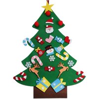 Children's Felt Christmas Tree Set Ornaments DIY Home Decoration Wall Hanging Children's Felt Craft Kits for Christmas, New Year, Various Festivals (Santa, Snowman, Reindeer) Santa, Snowma