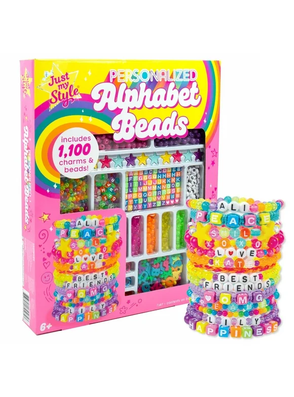 Just My Style Personalized ABC Beads Jewelry Making Kit, Child, Ages 6+