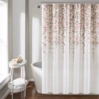 Lush Decor Weeping Flower Bright Colorful Floral Polyester Shower Curtain, Blush/Gray, 72"L x 72"W, Single