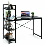 Costway 47.5" Computer Desk Writing Desk Study Table Workstation With 4-Tier Shelves