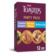 Kellogg's Toasteds Crackers, Toasted Crackers, Party Snacks, Variety Pack, 12oz, 1 Box