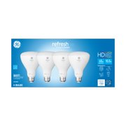GE LED 10.5W (65W Replacement) HD Refresh Daylight BR30 Flood Light Bulbs, Dimmable, Medium Base, 4pk
