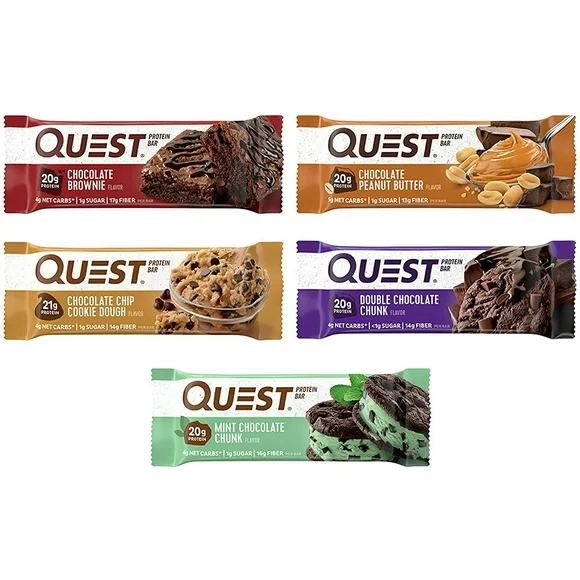 Quest Nutrition Protein Bar, Chocolate Lovers Variety Pack, High Protein, Low Carb, Gluten Free, Keto Friendly, 12 Count