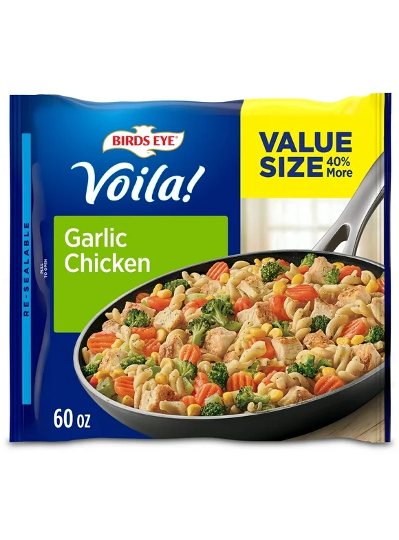 Birds Eye Voila! Family Size Garlic Chicken Skillet TV Dinner Meal, 60 oz (Frozen)