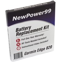 Garmin Edge 820 Battery Replacement Kit with Tools, Video Instructions, Extended Life Battery and Full One Year Warranty