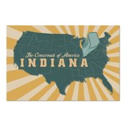 Indiana - The Crossroads of America Map - Pop Out State (20x30 Premium 1000 Piece Jigsaw Puzzle, Made in USA!)