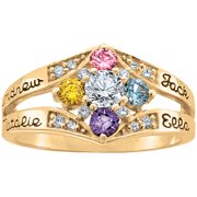 Keepsake Personalized Family Jewelry Daydream Mother's Birthstone Ring available in Gold over Silver, 10kt and 14kt Yellow and White Gold