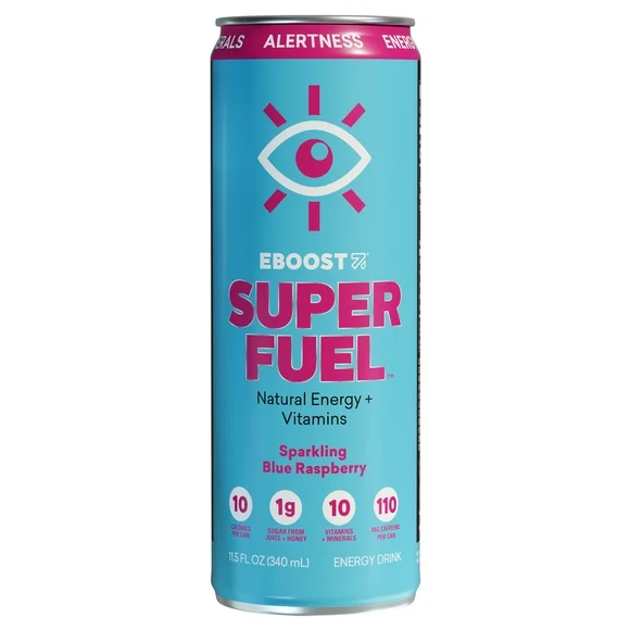 EBOOST SUPER FUEL Natural Energy and Vitamins, Blue Raspberry, 11.5oz