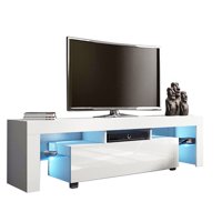 Modern Minimalist TV Cabinet Living Room with High-gloss LED Lights TV Cabinet