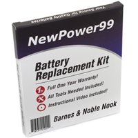 Barnes & Noble NOOK eReader Battery Replacement Kit with Tools, Video Instructions, Extended Life Battery and Full One Year Warranty