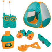 ToyVelt Kids Camping Tent Set Toys - Includes Pop Up Play Tent, Telescope, 2 Walkie Talkies, and Full Camping Gear Set Indoor and Outdoor Toy - Best Present for 3 4 5 6 Year Old Boys and Girls and Up
