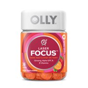 OLLY Laser Focus Gummy, Ginseng, Alpha GPC, B Vitamin, Berry Tangerine, 36 Ct