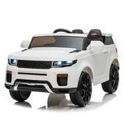 Electric Vehicles for Kids, 12V Ride on Cars with 2.4G Remote Control, Electric Ride on Truck Car with LED Lights, Horn, MP3 Player, White Battery-Powered Ride on Toys for Boys Girls, 3 Speeds, LL741