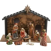 Assorted Colors Porcelain Nativity Scenes, (10 Pieces)