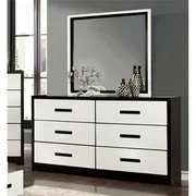Furniture of America Pillwick 6 Drawer Dresser and Mirror Set in White