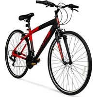 Hyper 700c Men's SpinFit Hybrid Bike, Black/Red