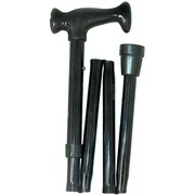 HealthSmart Walking Cane with Ergonomic Handle for Men and Women, Adjustable and Collapsible Folding Walking Cane, Fashionable and Foldable Walking Cane, Black