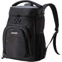 MIER Insulated Backpack Cooler Leakproof Soft Cooler for Men Women, 24 Can, Black