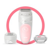Braun Silk-pil 5 5-620 Epilator for Women for Gentle Hair Removal, White/Pink