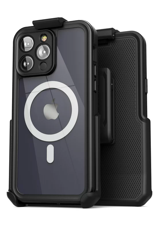 Encased Titan-X Designed for iPhone 14 PRO Waterproof Case Compatible with MagSafe and Belt Clip Holster (MIL-Spec Extreme Protection)