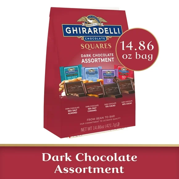 GHIRARDELLI Dark Chocolate Squares Assortment, 14.86 oz Bag