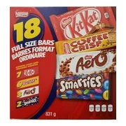 Nestle Full Size Bars - 18 Bars - 7 Kit Kat, 6 Coffee Crisp, 3 Aero, 2 Smarties (831 g) - Chocolate Bars