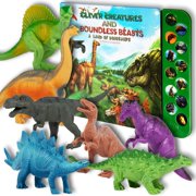 Lil Gen Dinosaur Toys for Boys and Girls 3 Years Old & Up  Realistic Looking 7 Dinosaurs, Pack of 12 Animal Dinosaur Figures with Dinosaur Sound Book (Dinosaur Set with Sound)