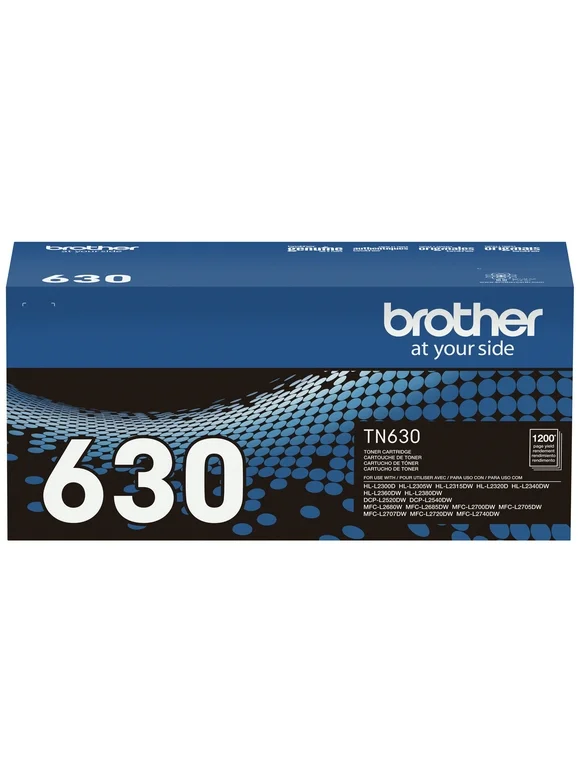 Brother Genuine TN630 Standard-yield Black Printer Toner Cartridge