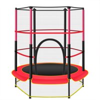 55" /120" Trampoline with Safe Enclosure Net, 450lbs Capacity for Kids Adults for Home Indoor Playing