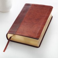 KJV Holy Bible, Giant Print Standard Bible, Two-Tone Brown Faux Leather w/Ribbon Marker, Red Letter Edition, King James Version
